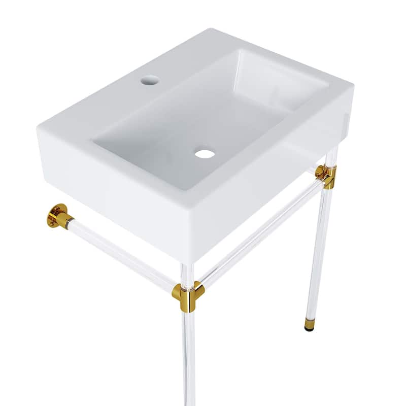 Redeem 24" Acrylic Wall-Mount Bathroom Vanity - Clear
