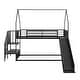 preview thumbnail 5 of 11, Twin over Twin Size Metal Bunk Bed House Bed with Convertible Slide and Storage Staircase