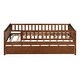 preview thumbnail 6 of 46, Twin Size Daybed with Trundle, Wood Twin Bed with Fence Guardrails