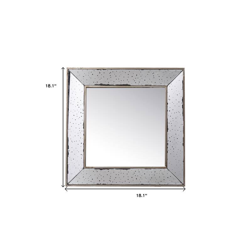 HomeRoots 18" Wall Mounted Vintage Style Glass Frame Accent Mirror - 26.2