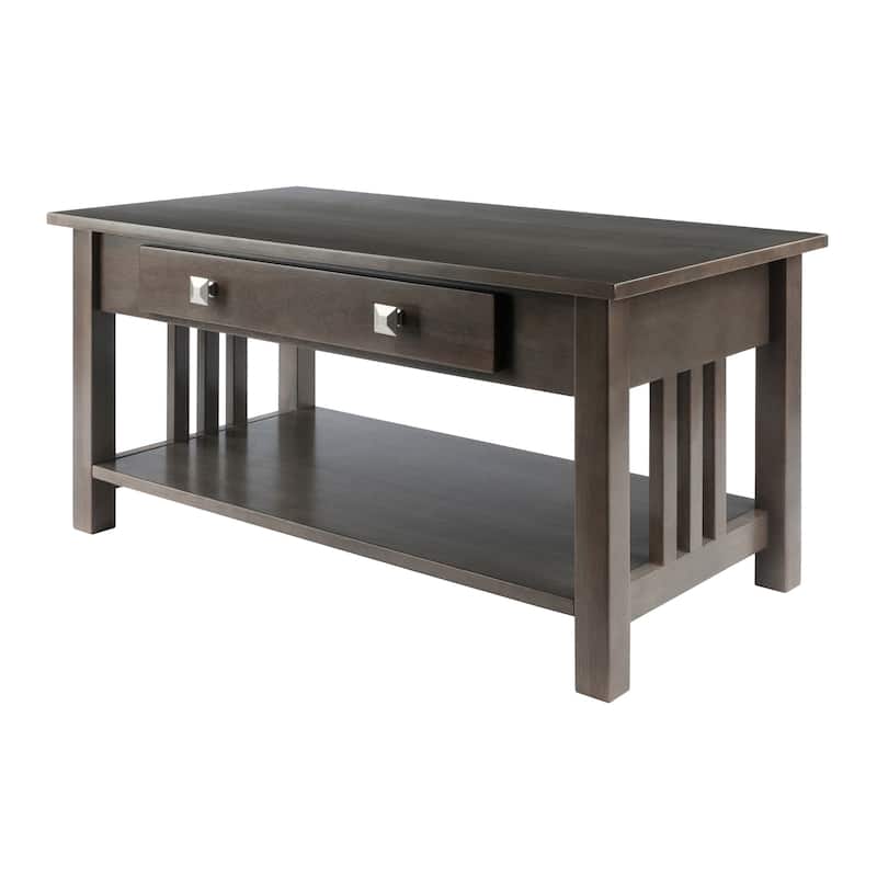 Stafford Coffee Table, Oyster Gray - 37.01 x 19.84 x 18.11 inches