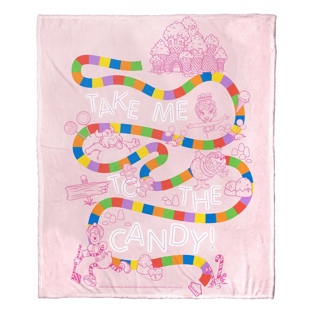 Hasbro Candyland Take Me To The Candy Silk Touch Throw Blanket
