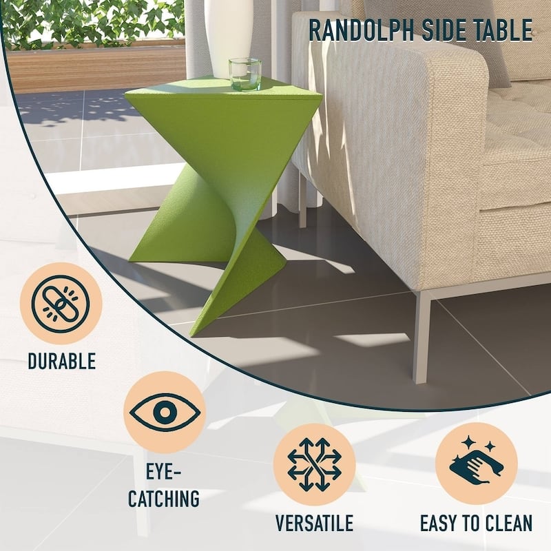 LeisureMod Randolph Modern Side Table - Grey - 15.5 x 17 x 17