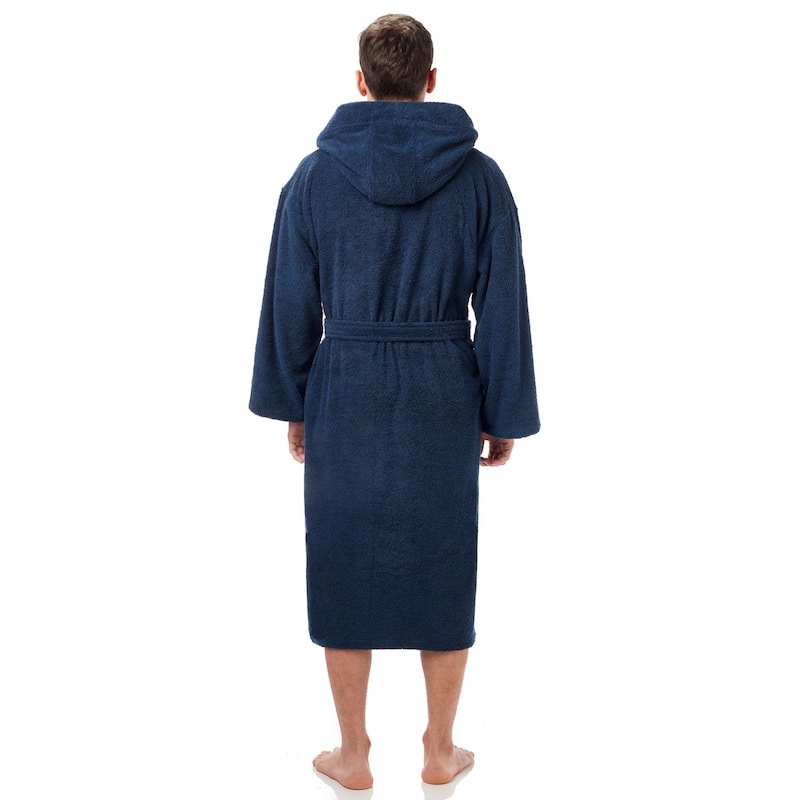 Men's Turkish Cotton Hooded Bathrobe