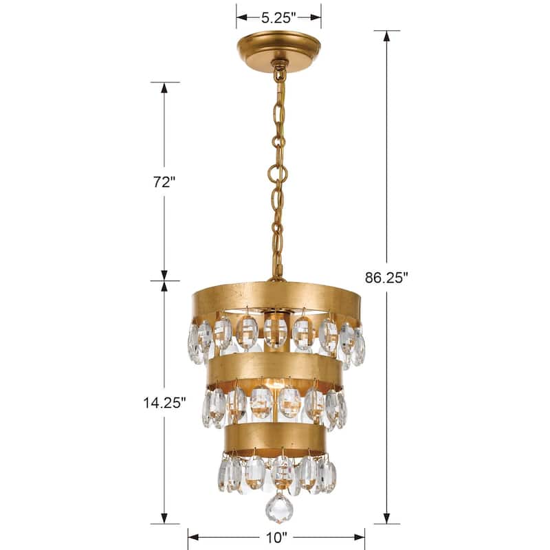 Crystorama Lighting Group Perla Single Light 10" Wide Mini Chandelier