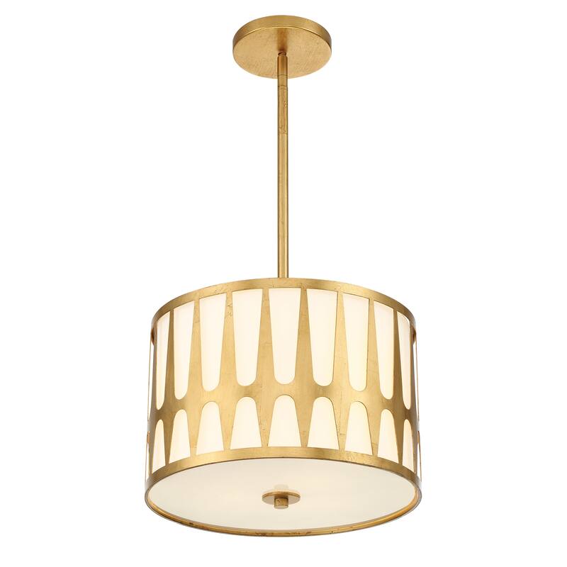 Royston 3 Light Antique Gold Pendant - 15'' W x 10.75'' H