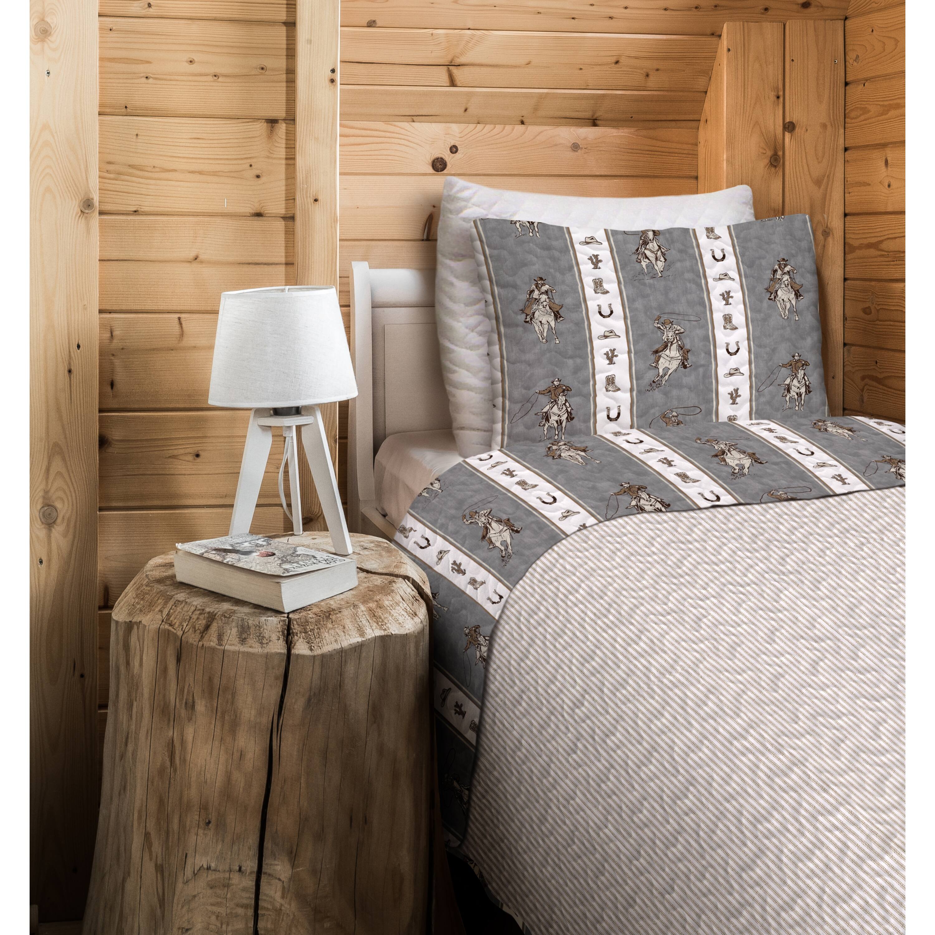 Marshall Cowboy Rustic Western Reversible Striped Lightweight Bedding