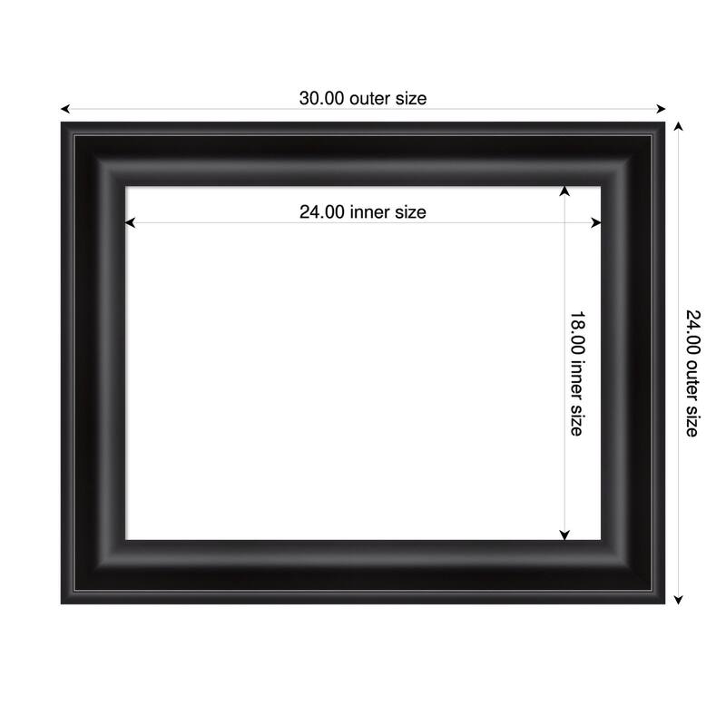 Amanti Art Grand Black Framed Dry Erase Magnetic Board - 30 x 24 in