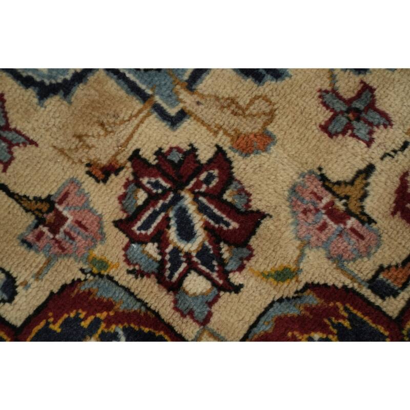Hand Knotted Oriental 100% Wool Carpet Traditional Floral Red Kashan Area Rug - 13' 5'' X 9' 7''