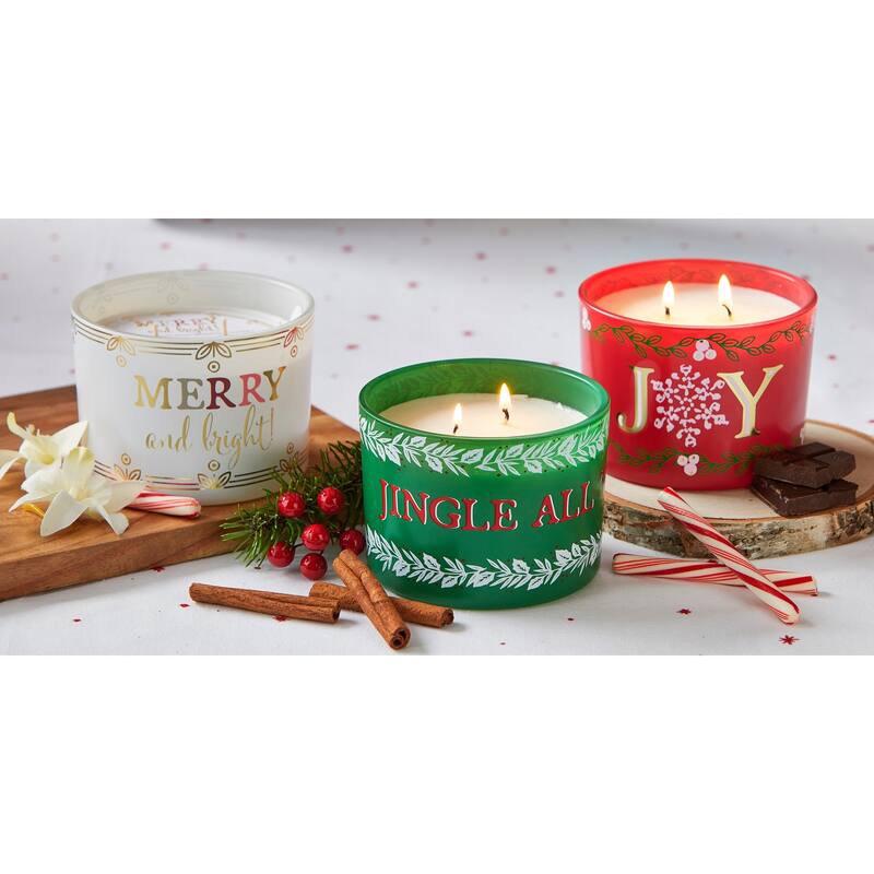 Joy Frag Candle Red Scented Jar Candle 12oz 34hr Burn Time Perfect for Christmas Home Decor 3.1in H x 4.3in Dia