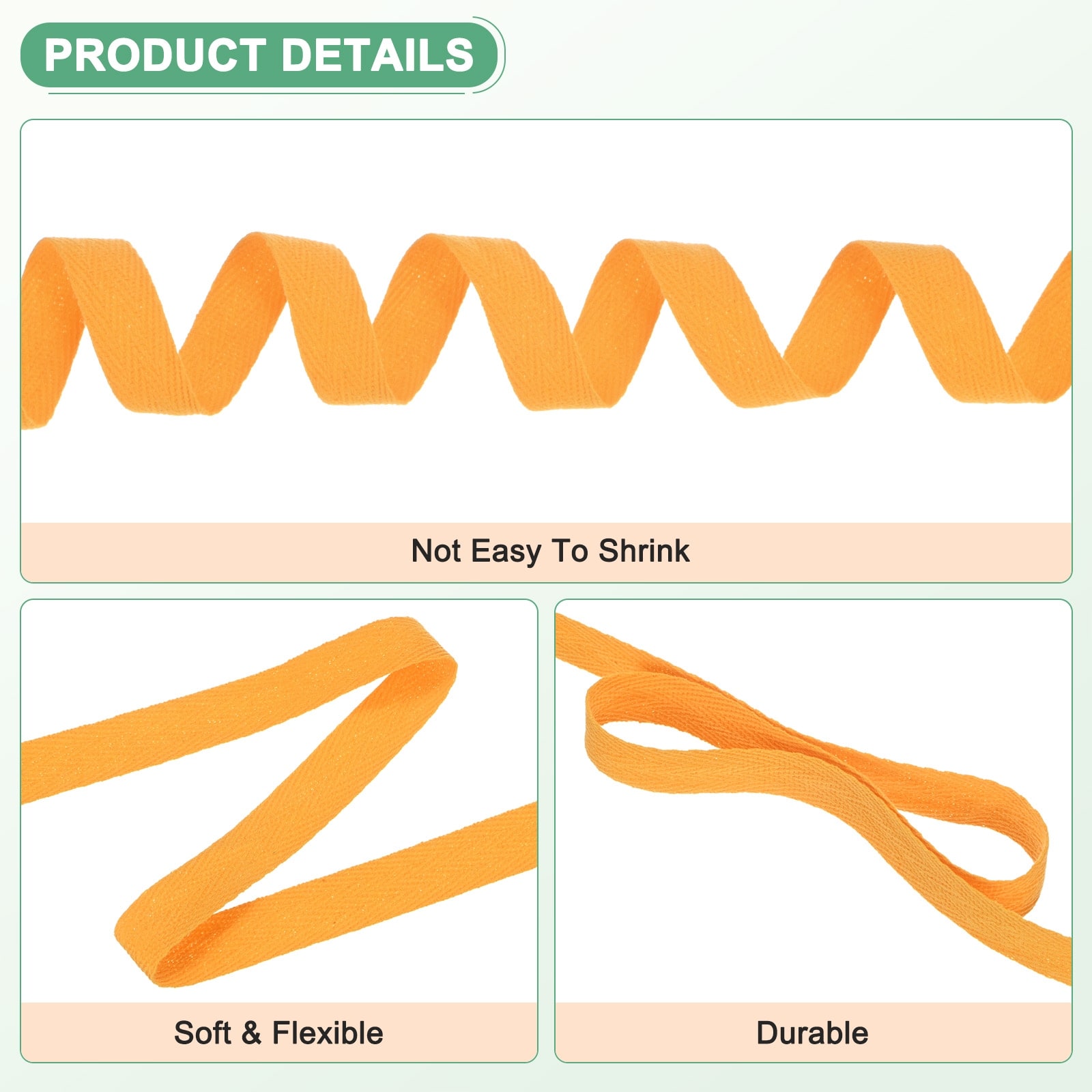 Cotton Twill Tape, Cotton Twill Ribbon for Sewing/Gift Wrapping