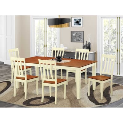 Asian Fusion Dining Set - 8 Seat Rectangular Table & Chairs - Modern Kitchen Dinette