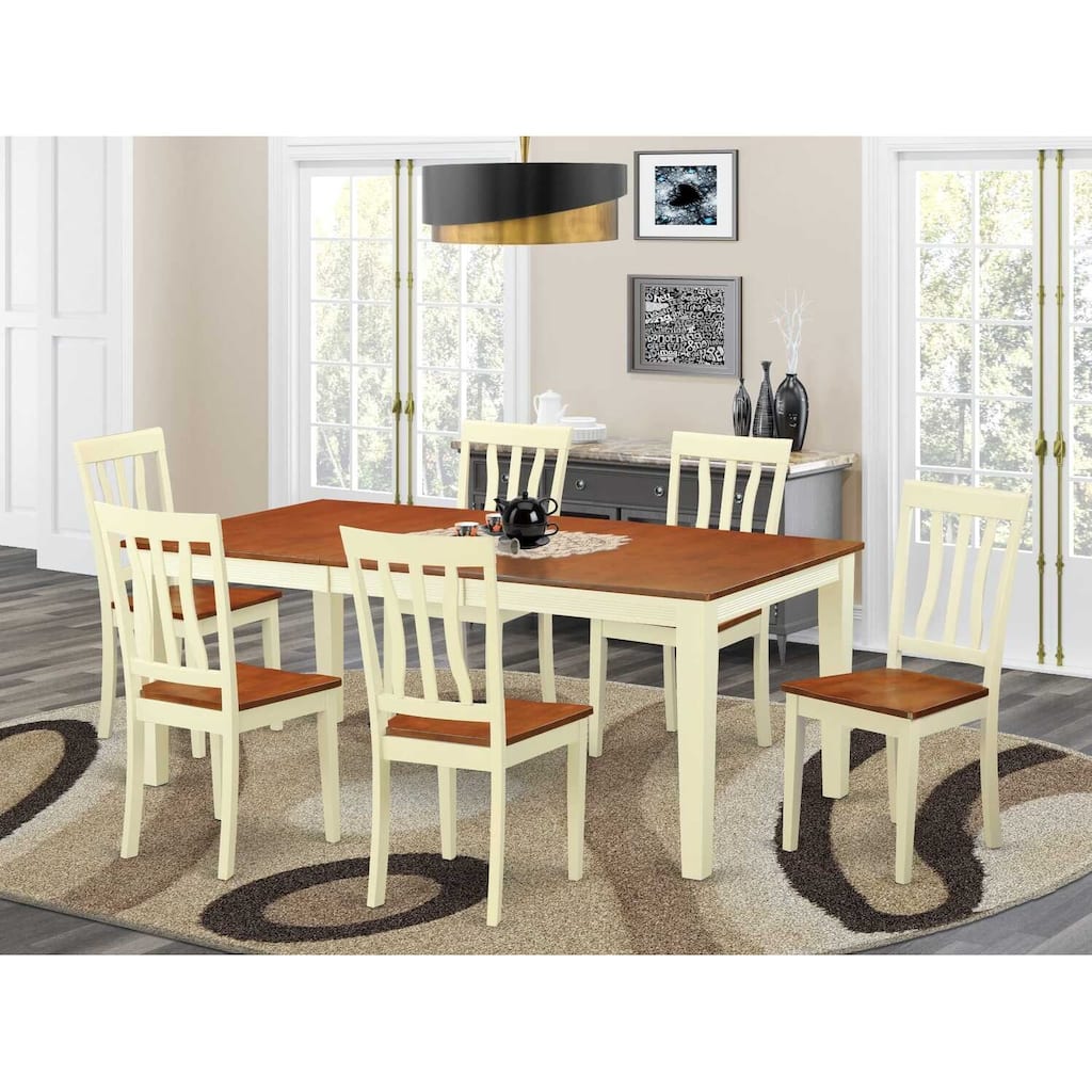 Asian Fusion Dining Set - 8 Seat Rectangular Table & Chairs - Modern Kitchen Dinette