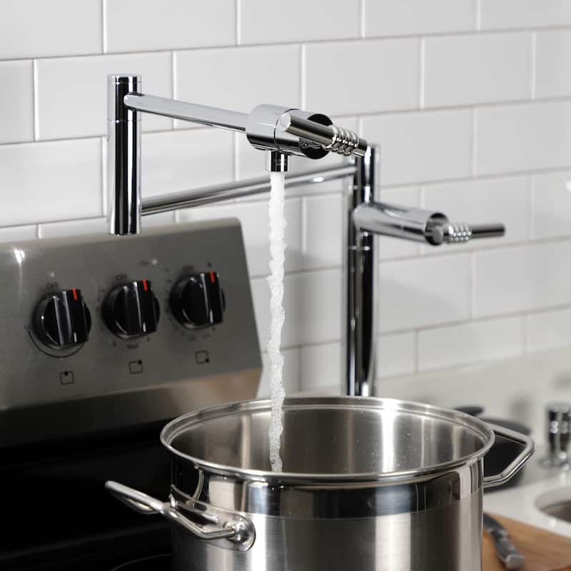 Kingston Brass Milano Two-Handle 1-Hole Deck Mount Pot Filler Faucet