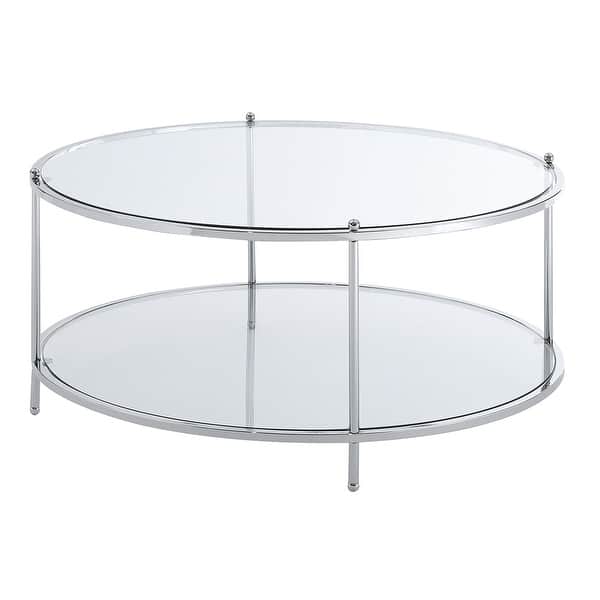 Convenience Concepts Royal Crest 30.25 in. H Chrome Glass 3-Shelf