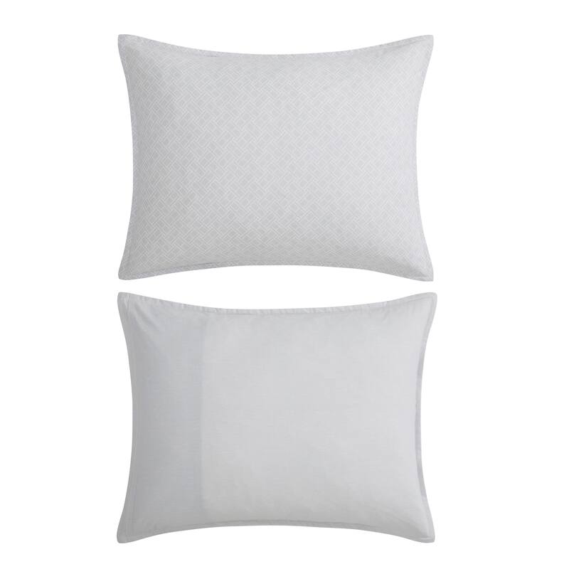 Tommy Hilfiger Trellis Flag Cotton Reversible Grey Comforter Set