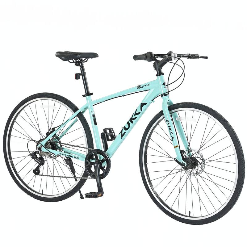 Shimano 7 Speed Double Disc Brakes 700C Road Bike,Green