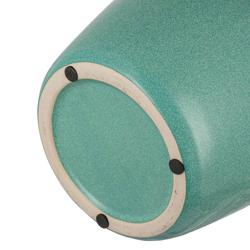 8" Blue And Brown Mottled Ceramic Round Table Vase - 8.30