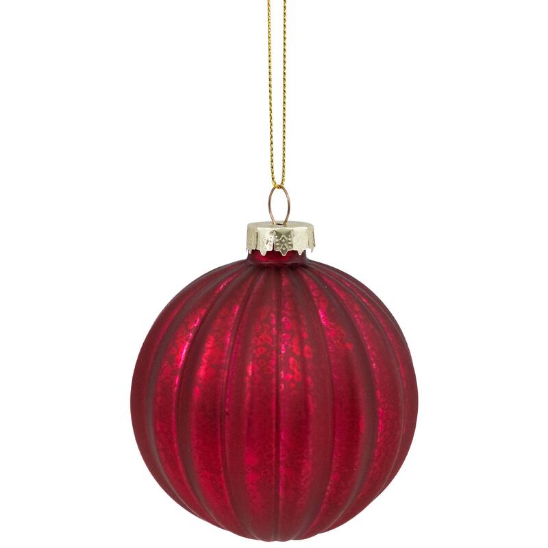 Mercury Style Onion and Ball Glass Christmas Ornament Set - 3" - Red - 12ct