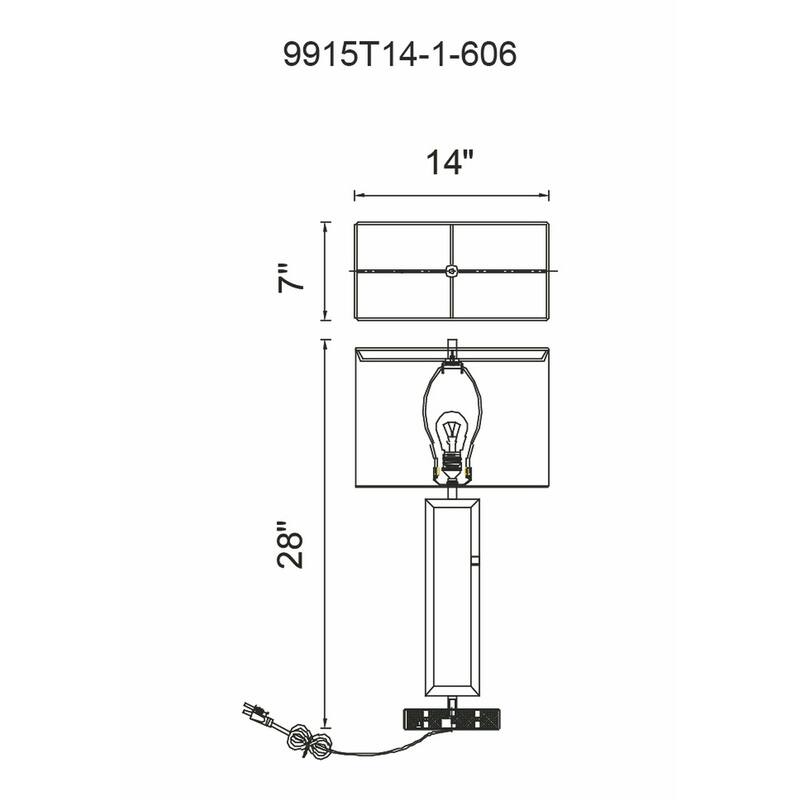 Torren 1 Light Table Lamp With Satin Nickel Finish