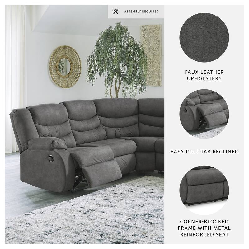 Signature Design by Ashley Partymate 2-Piece Reclining Sectional - 99"W x 99"D x 40"H