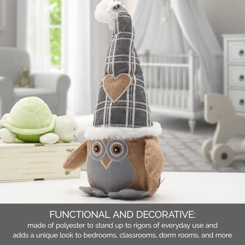 Elements Brown Owl Door Stopper, 12 Inch - N/A