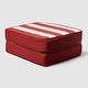 preview thumbnail 42 of 67, Haven Way Universal Outdoor Ottoman Cushion (Set of 2) Red/White Stripe