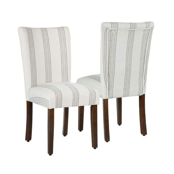 slide 2 of 88, HomePop Classic Parsons Dining Chair - Set of 2 Brown Stripe and Cream Woven