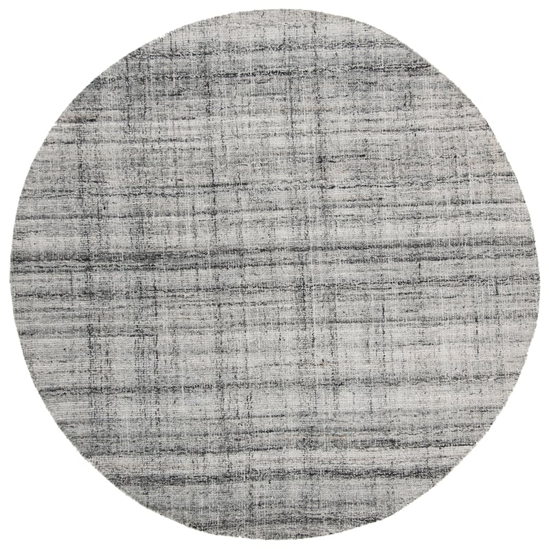SAFAVIEH Handmade Abstract Nettie Modern Viscose Rug - 6' x 6' Round - Grey/Black