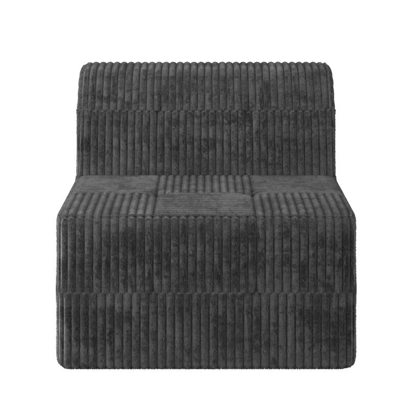 Modular Compressed Chaise Couch U-shaped Sectional Sofa with 2 Ottomans Large Corduroy Upholstered Sofa for Living Room