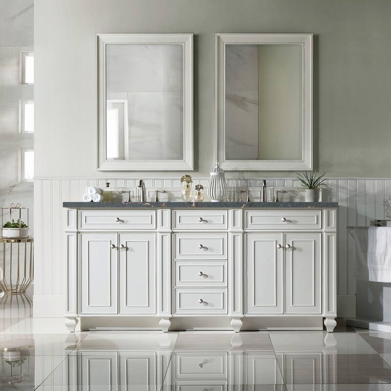James Martin Vanities 157-V72-3PBL Bristol 72" Double Basin Walnut