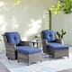 Option Grey Wicker / Blue Cusion