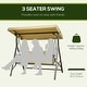 preview thumbnail 13 of 16, Outsunny 3-Seat Patio Swing Chair, Outdoor Canopy Swing Glider with Cushion with 3 Throw Pillows & Adjustable Shade for Porch