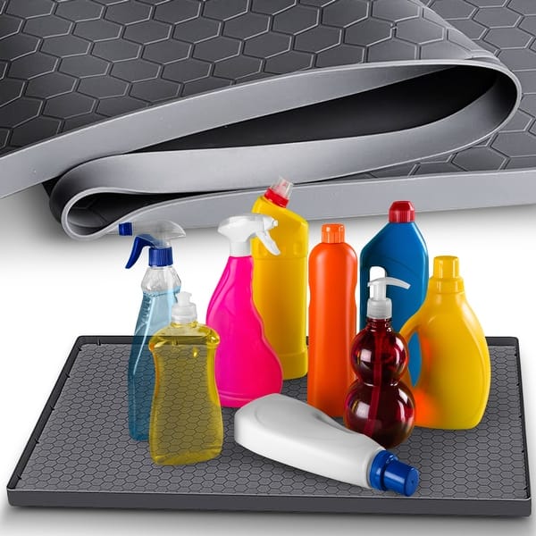 Cheer Collection Waterproof Silicone Under Sink Mat with Raised Edges ...
