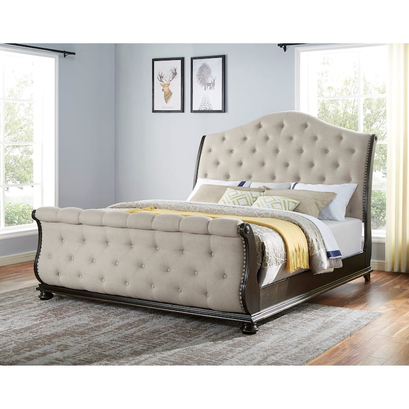 Steve Silver Raymond Rich Molasses Upholstered Sleigh Bed
