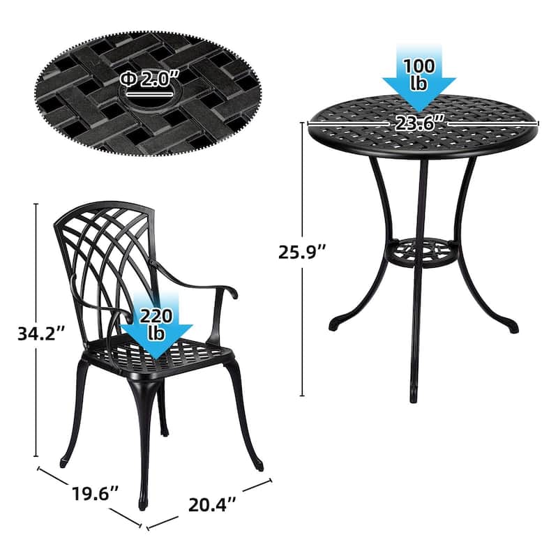 Cast Aluminum Bistro Set