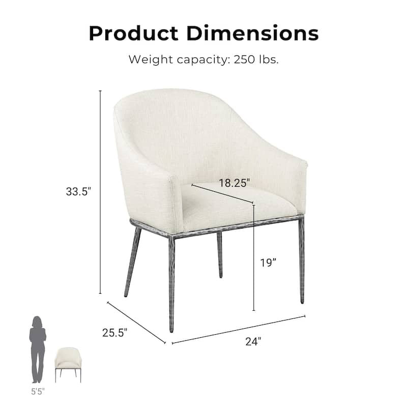Furniture of America Zefini Modern Hammered Metal Padded Arm Chair