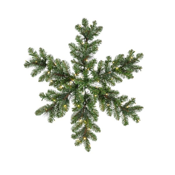 slide 1 of 1, Elegant 30 Inch Needle Pine Mix Snowflake - Green
