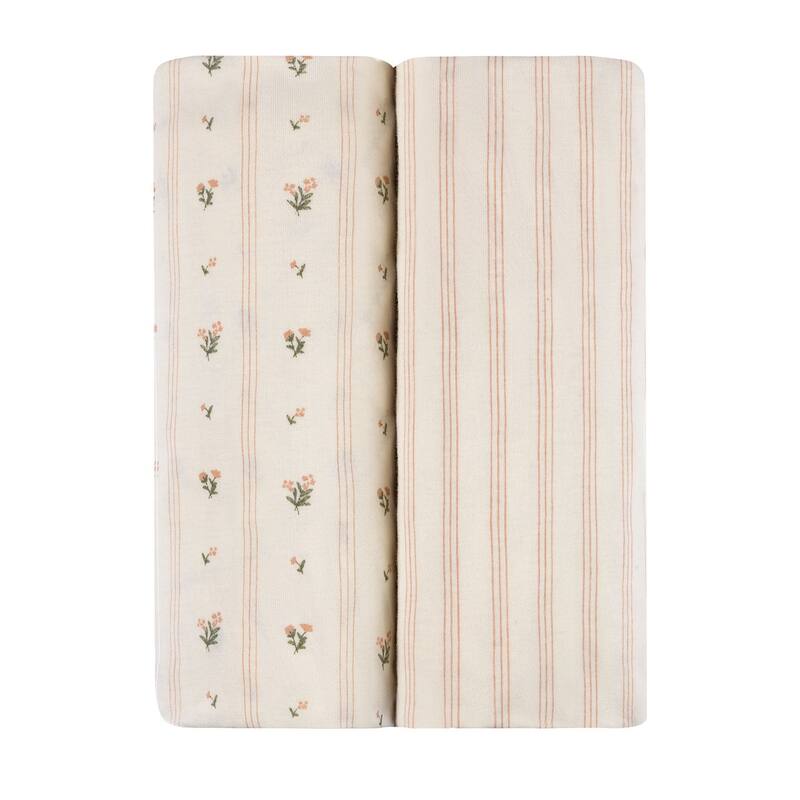 Ely's & Co. Baby Fitted Changing Pad Cover - Cradle Sheet Set - 2 Pack - 32" x 16"