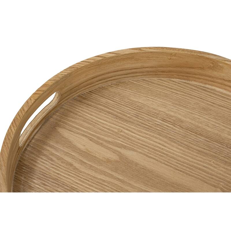 GDFStudio - Mason Modern Tray-Top Side Table with Sculptural Geometric Base Design - 23.6"