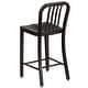 preview thumbnail 49 of 116, 2 Pack 24'' High Metal Indoor-Outdoor Counter Height Stool w/ Vertical Slat Back