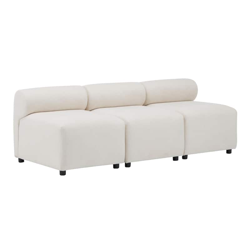 78 in. 3-Piece 3 Seater Beige Fabric Modular Sofa for Living & Bedroom & Office