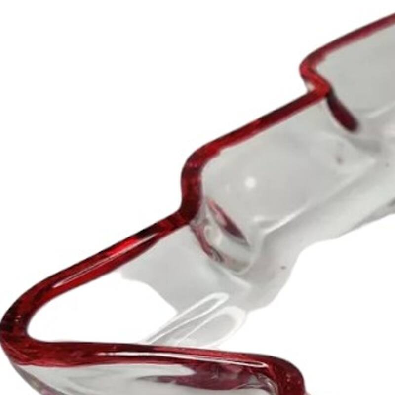 HomeRoots 8" Red Christmas Tree Crystal Christmas Serving Tray
