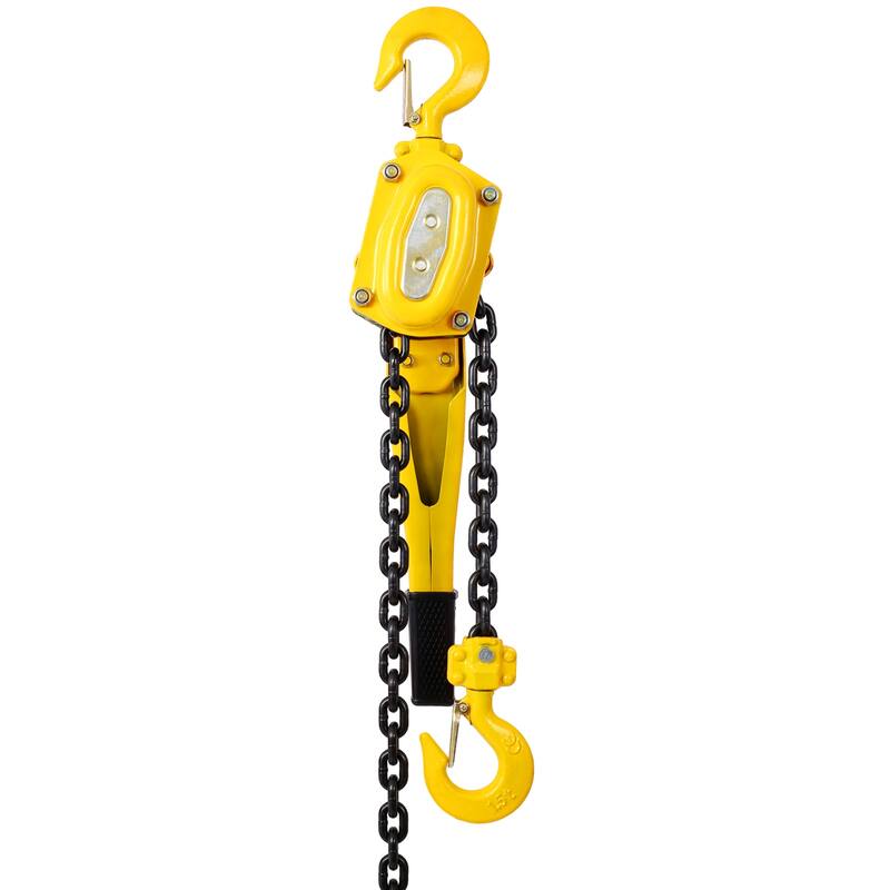 Chain hoist 3300 lbs. Yellow 10 ft. Steel Lever Chain Hoist Log Hook with Heavy Duty Hooks Lift Puller
