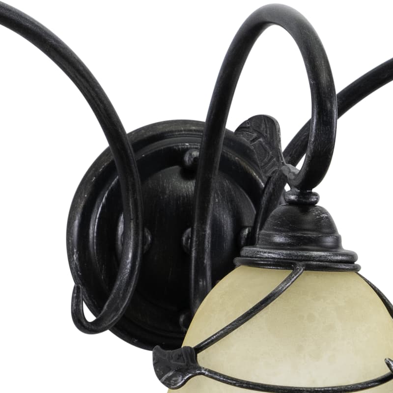 Vine 3 Light Black Rustic Bathroom Vanity Fixture - 27.5-in W x 9.25-in H x 10.5-in D