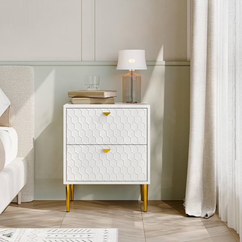 Morden Wood Furniture 2-Drawer Dresser Chest Side Table
