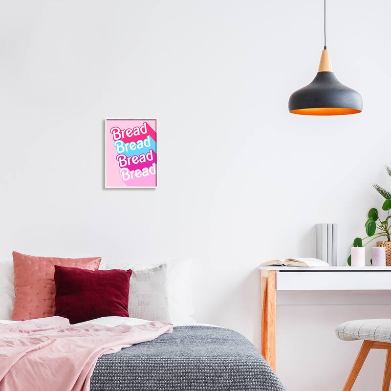 Stupell Glam Bread Phrase Framed Giclee Art Design by Daphne Polselli