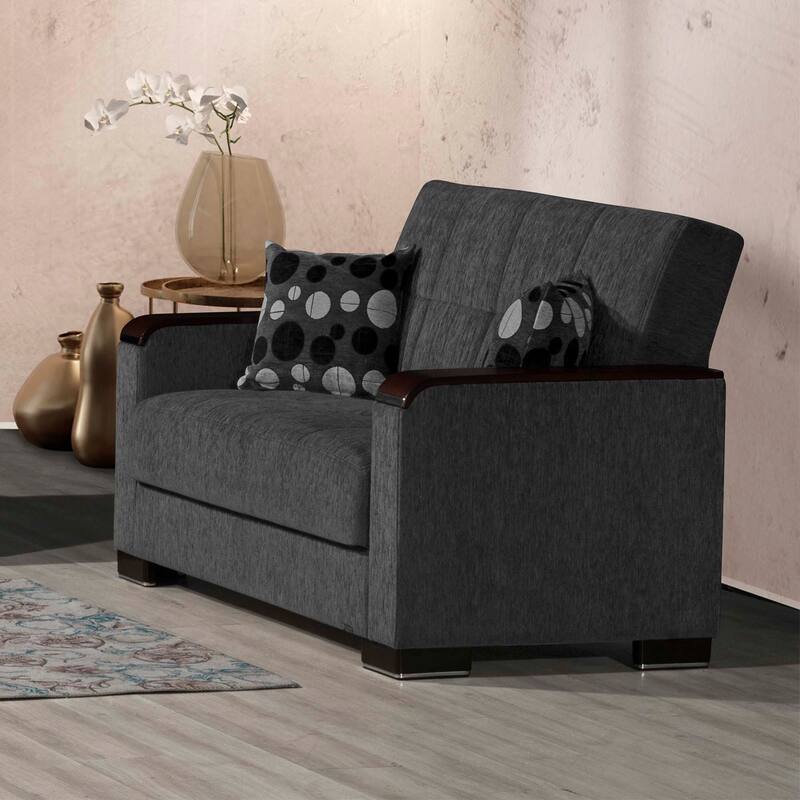 Collection Upholstered Convertible Loveseat With Storage