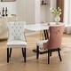 preview thumbnail 15 of 18, American Design Dining Chairs Set of 2,High-end Tufted Solid Wood PU and Velvet Upholstered Dining Chair