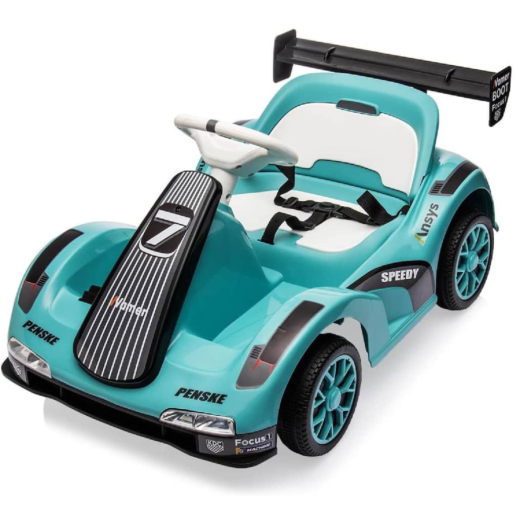 Kids Electric Go Kart, 6V Ride-On Racer Car Toy for Kids Best Gift